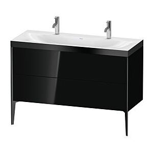 Duravit XViu Waschtisch-Unterschrank XV4713OB240P 120x48cm, 2 Auszüge, ohne Hahnloch, schwarz matt, Rahmen P, schwarz hochglanz Image