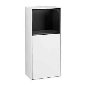 Villeroy und Boch Finion Seitenschrank F530PDGF 41,8cm, rechts, Ladestation, Regal Black matt lacquer, Glossy white lacquer Image
