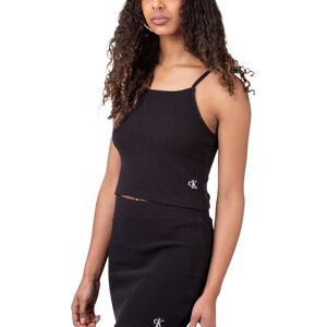 Calvin Klein Slub Rib Strappy Top Black L Damen Image