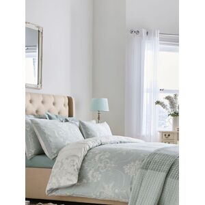 Laura Ashley Laura Ashley Blue Duck Egg 100% Cotton Sateen Josette Duvet Cover and Pillowcase Set Image
