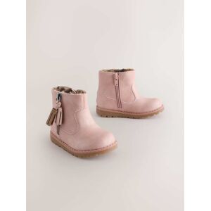 Next Pink Standard Fit (F) Chelsea Zip Tassel Ankle Boots Image