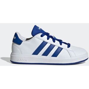 adidas White/Blue Grand Court Lace-Up Kids Trainers Image
