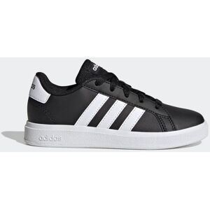 adidas Black/White Grand Court Lace-Up Kids Trainers Image