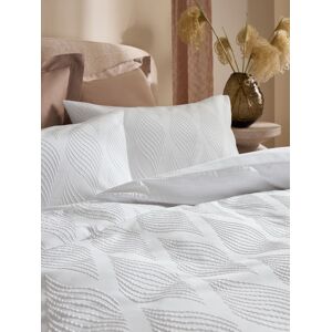 Next White Wave Embossed Duvet Cover and Pillowcase Set Image