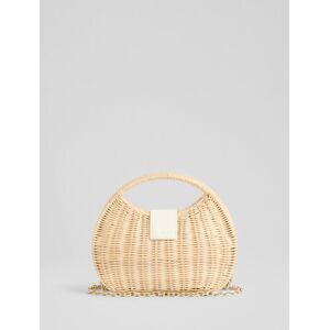 LK Bennett LK Bennett Natural Lulu Straw Rattan Box Grab Bag Image