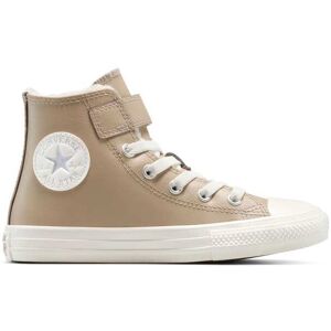 Converse Converse Brown Chuck Taylor Kids Leather Fleece Lining High Trainers Image