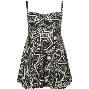 Yours Curve Yours Curve Black Postcard Twist Hanky Hem Tankini Image
