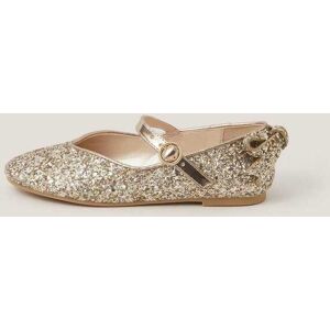 Monsoon Monsoon Rose Gold Glitter Back Bow Ballet Flats Image