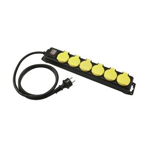 EuroLite Distributor 6-fold IP44 bk 10m TILBUD NU distributør folde Image