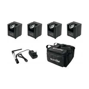 EuroLite Set 4x AKKU UP-1 + SB-4 Soft Bag + QuickDMX Wireless tran trådløs taske Image