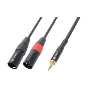 Kabel "god kvalitet" 2x XLR-han til 3.5 Stereo Jack, sort 6m stereoanlæg mand Image