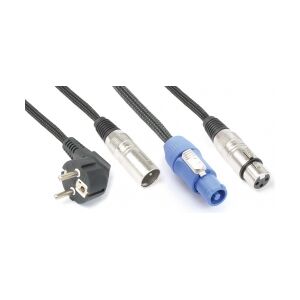 CX08-20 Lys Kombi Kabel Schuko - XLR M / Powerconnector A - XLR F 20m TILBUD NU Image