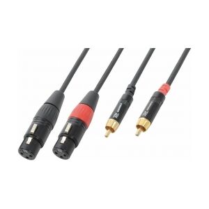 Kabel "god kvalitet" 2x RCA han til 2x XLR hun, sort 1.5m TILBUD NU kvinde mand Image