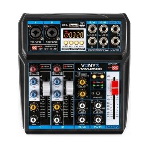 Musik mixer VMM-P500, 4 kanaler, USB, MP3, DSP / Strømforsynes via USB, fx en ba Image