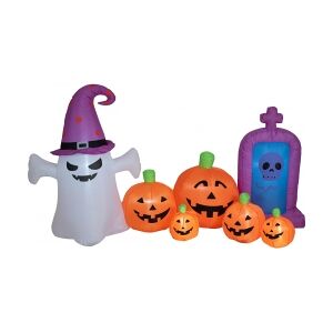 Halloween Dekoration, Figur med Lyseffekter, Oppustelig Spøgelsesfigur med Græsk Image
