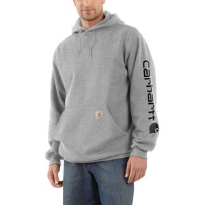 Carhartt Men's Sleeve Logo Hooded Sweatshirt Heather Grey/Black, L Image