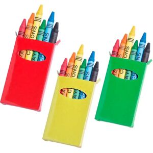COSAS43 Lote de 50 Cajas con 6 Ceras de colores para Colorear. Con posibilidad de personalizar en el color KRAFT. Original Regalo para dar como detalle a niños y niñas en cumpleaños, colegios, guarderías o Image