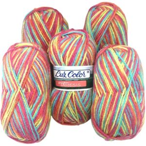 Ninguno Lote de 5 Unidades Tamesis Mezcla Lana Virgen para Tejer 100g - Agujas de Punto 5-6 y Ganchillo 6 LANAS LUZ COLOR Image