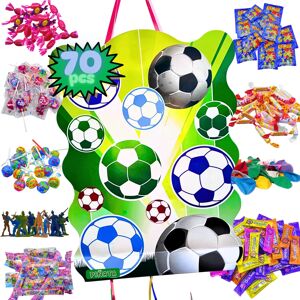 Ninguno Piñata Cumpleaños Infantil - Piñata + Pack 50 Juguetes de Relleno Piñata - Piñata Cumpleaños - Piñatas Infantiles - Relleno piñatas de cumpleaños infantil - Piñata Futbol - Piñatas - MANLOZ Image