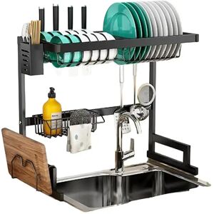 Ninguno Escurridor para platos de cocina lava, escurridor para fregadero con jaula para palillos cubierto,Escurridor de vajilla para el hogar organizador de vajilla para el hogar, organizador de accesorios de Image