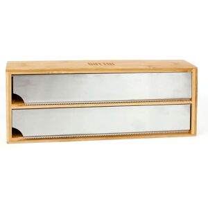 Quttin - Dispensador Bambú y Aluminio 33.5x13cm - Ecológico y Estético, Funcional y Duradero, Versátil y Práctico, Moderno y Atractivo Image