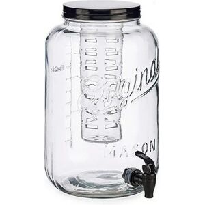 Ninguno Tarro Dispensador de Bebidas 3.8L/5L/8L con Grifo Hermético y Tapa de Vidrio Cristal Transparente para Agua, Jugos y Cócteles Image
