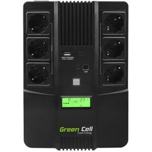 Ninguno Green Cell® SAI Sistema de Alimentación Ininterrumpida UPS Potencia 800VA (480W) 230V Fuente de Alimentación Continua Line Interactive Senoidal AVR USB/RJ45 6X Schuko Tomas con Pantalla LCD Image