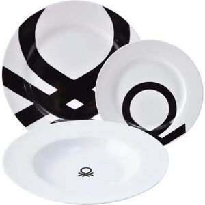 United BENETTON Set de Vajilla de Porcelana Estampada Negra - 18 Piezas Image