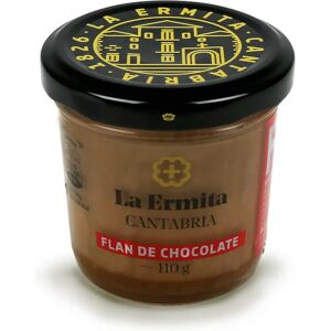 Ninguno LA ERMITA Flan de Chocolate, Postre Artesanal con Leche, Queso Blanco y Cobertura de Chocolate Negro, Sin Gluten, 110 g Image