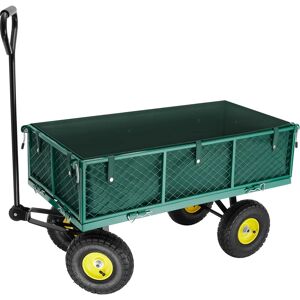 Tectake - Carrito de transporte con funda interior + enganche para remolque máx. 350 kg  Laterales abatibles con cierre  Incluye funda para el interior  Mango acolchado Image