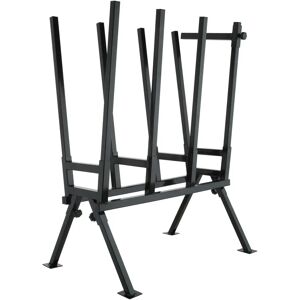 Tectake - Caballete para serrar troncos de madera modelo 2  Estructura robusta de metal lacado en negro  Sujeción para tronco  Medidas totales:: 76 x 53 x 102 cm Image