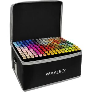 Ninguno Set de 168, 80 y 40 Rotuladores de Doble Punta MAALEO   Marcadores Profesionales con Estuche Organizador   Puntas Fina y Biselada   Amplia Gama de Colores para Dibujo, Diseño, Bocetos y Lettering Image
