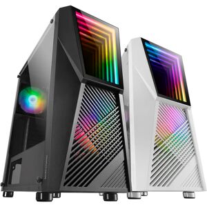 Mars Gaming MC777, Caja PC Gaming ATX, Infinity Mirror ARGB, Ventana Cristal Templado, ARGB Compatible Controladoras y Placas Base, 2 Ventiladores Chroma ARGB 12cm, Semitorre Premium Negro o Blanco Image