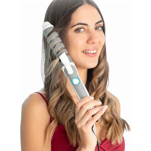 InnovaGoods - Rizador de pelo cerámico SPIHAIR, diseño espiral multifunción, ondas y rizos profesionales, recubrimiento cerámico, calentamiento rápido hasta 190 ºC, Blanco, Cerámica Image