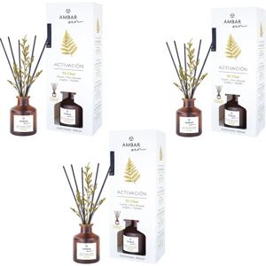 Ninguno Pack 3 Mikado Té Chai Ambar Zen 40 ml - Canela, Nuez Moscada, Jengibre, Vainilla - Aromatizador de Ambiente Image