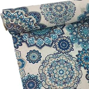 Ninguno Tela - Loneta estampada (Namaste Azul)-GADETEX Image