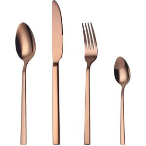 Ninguno Mr.Spoon Juego 24 Piezas Cubiertos, Acero Inoxidable 18/0, Color Oro rosa,Incluye cuchillo,tenedor,cuchara,cucharilla, Cubertería, Servicio para 6 Personas, Apto para lavavajillas. Ideas de regalo, Image