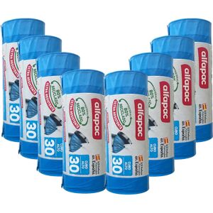 Ninguno 80% reciclado 8 rollos de 15 bolsas de basura (120 bolsas) 'Cubo alto' 50x75cm 30L autocierre Image