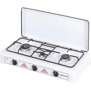 Ninguno Cocina de Gas Portátil de 3 Fuegos con Tapa – ITIMAT – Blanca, Compacta y Eficiente Image