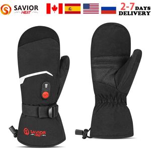 Guantes calefactables de esquí de invierno Savior Heat con batería recargable, manoplas calefactoras para hombres y mujeres, guantes térmicos para mantener el calor al aire libre Image