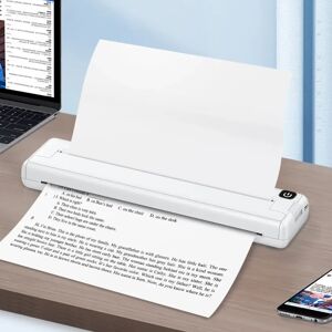 Ninguno Impresora térmica inalámbrica A4, impresora de documentos fotográficos de bolsillo sin tinta, impresora térmica portátil compatible con Bluetooth, fácil de usar Image