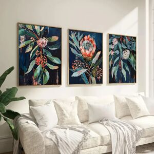 Other Juego de 3 impresiones en lienzo de arte de pared botánico australiano floral vintage, carteles de flores nativas australianas, decoración de primavera, vintage en Image