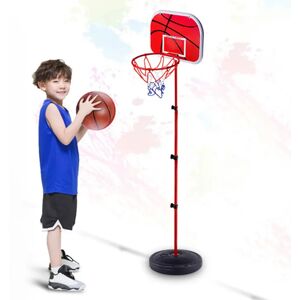 ALLOYSEED Mini aro de baloncesto con pelota y bomba, aro de baloncesto portátil, juego interior y exterior para niños Image