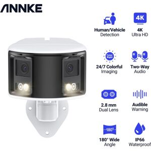ANNKE 8MP poe cámara panorámica de doble lente 180 ° seguridad protección cámara ip cámara vídeo cctv vigilancia en exterior Audio alarma de advertencia Image