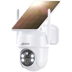 ANRAN Cámara de vigilancia WiFi exterior inalámbrica 5MP, Panel Solar Integrado, Cámara IP a batería, Visión Nocturna en Color, Detección Humana, Image