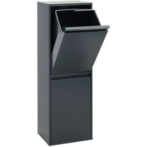 Basic Cubo de basura y reciclaje de acero de 2 cubos, mueble de reciclaje, 2 x 17 l (34 l) Antracita CR204-B - Arregui Image