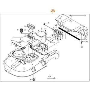 ORIGINAL WORX robot cortacésped WR141E conjunto tapa superior Image