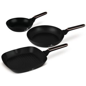 BERLINGER HAUS Berlinger Haus Juego de Sartenes Antiadherentes (3 Piezas) - Aluminio Forjado, TitanPro, Inducción, Mango Ergonómico, Negro/Rosa, Image
