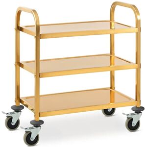 HELLOSHOP26 Carro de servicio para restaurante, catering, cantina, cocina, vajilla de acero inoxidable (240 kg, distancia entre bandejas: 215 mm, medidas de Image