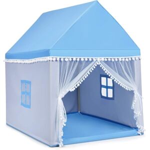 Costway - Casa de Juegos para Niños Tienda de Campaña para Niños Casita Infantil con Marco de Madera,Manta de Algodón y Techo Castillo Juguete para Image